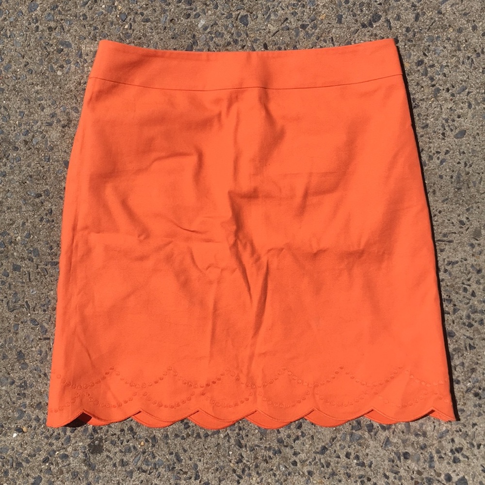 Talbots orange scalloped skirt!